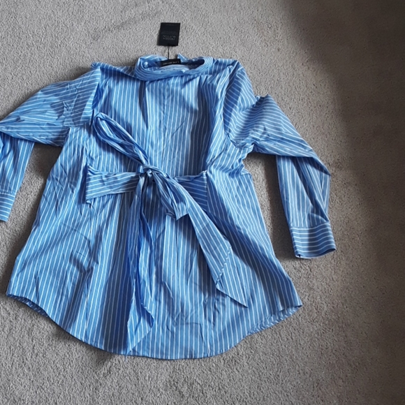 🌲NWT blue and white collared shirt lane Bryant 22 - Picture 5 of 5